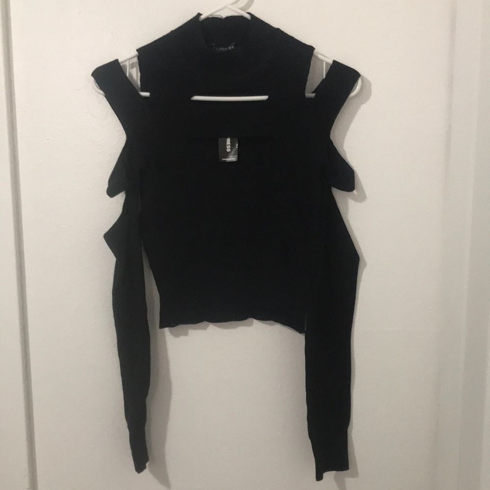Black crop top sweater